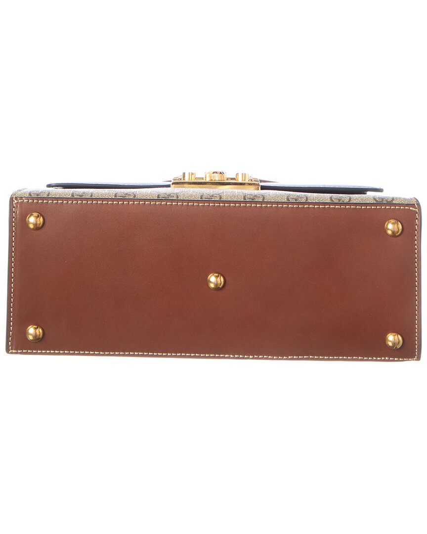 Gucci Gucci Beige Gg Supreme & Leather Padlock Top Handle (Authentic Pre-Loved)