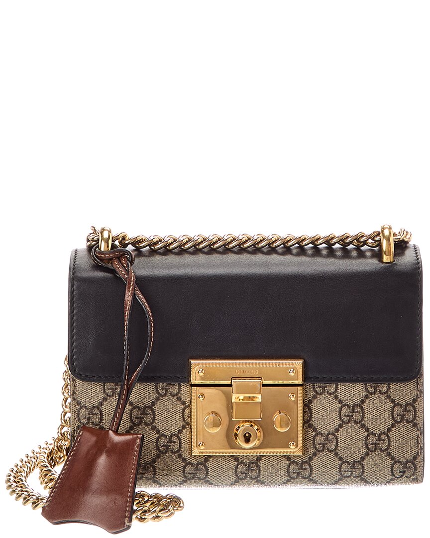 Gucci Gucci Neutral Coated Canvas & Leather Small Padlock (Authentic Pre-Loved)