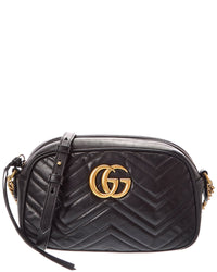 Gucci Gucci Black Matelasse Chevron Gg Marmont Shoulder Bag (Authentic Pre-Loved)