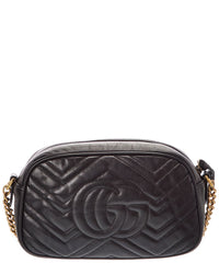 Gucci Gucci Black Matelasse Chevron Gg Marmont Shoulder Bag (Authentic Pre-Loved)