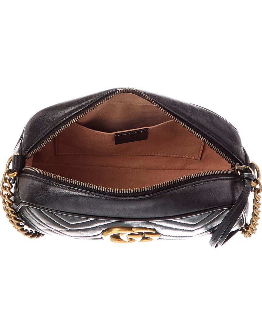 Gucci Gucci Black Matelasse Chevron Gg Marmont Shoulder Bag (Authentic Pre-Loved)
