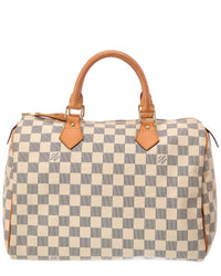Louis Vuitton Louis Vuitton White Damier Azur Canvas Speedy 35 (Authentic Pre-Loved)