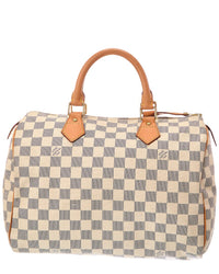 Louis Vuitton Louis Vuitton White Damier Azur Canvas Speedy 35 (Authentic Pre-Loved)