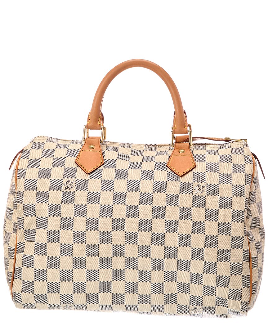 Louis Vuitton Louis Vuitton White Damier Azur Canvas Speedy 35 (Authentic Pre-Loved)