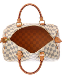 Louis Vuitton Louis Vuitton White Damier Azur Canvas Speedy 35 (Authentic Pre-Loved)