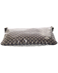 Gucci Gucci Navy Canvas & Leather Wide Flat Messenger (Authentic Pre-Loved)