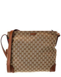 Gucci Gucci Neutral Canvas & Leather Crossbody (Authentic Pre-Loved)