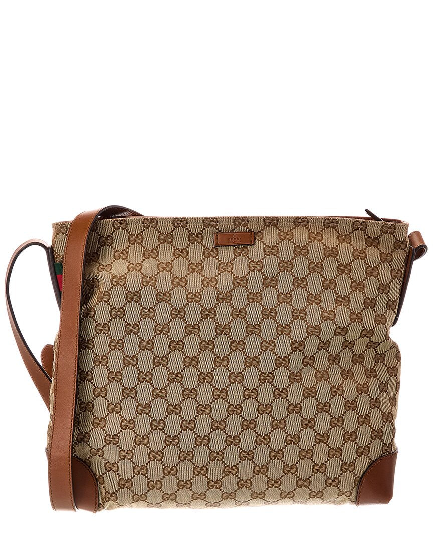 Gucci Gucci Neutral Canvas & Leather Crossbody (Authentic Pre-Loved)