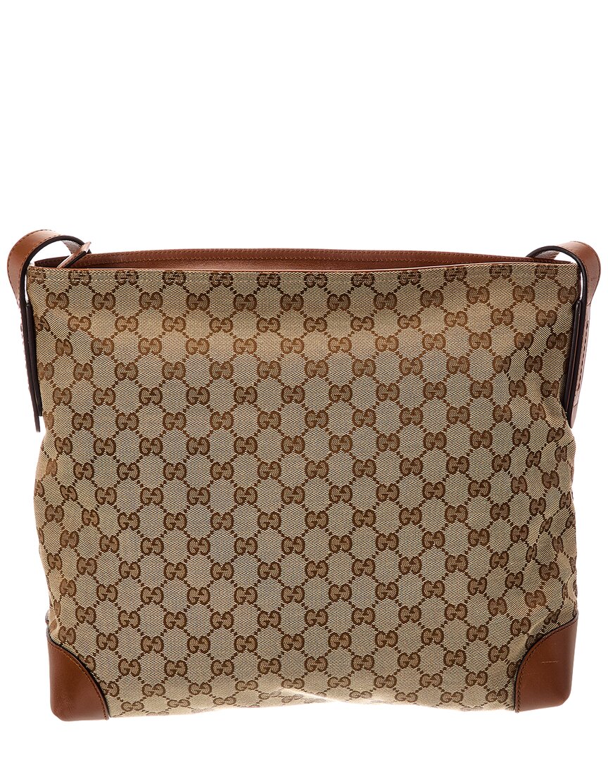 Gucci Gucci Neutral Canvas & Leather Crossbody (Authentic Pre-Loved)