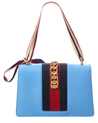 Gucci Gucci Blue Calf Leather Sylvie Shoulder Bag (Authentic Pre-Loved)