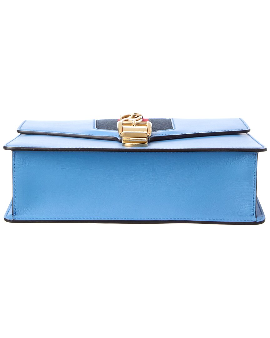 Gucci Gucci Blue Calf Leather Sylvie Shoulder Bag (Authentic Pre-Loved)
