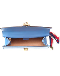 Gucci Gucci Blue Calf Leather Sylvie Shoulder Bag (Authentic Pre-Loved)