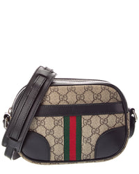Gucci Gucci Black Coated Canvas & Leather Crossbody (Authentic Pre-Loved)