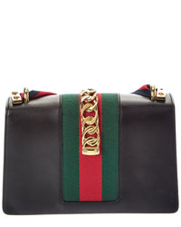 Gucci Gucci Black Calf Leather Sylvie Shoulder Bag (Authentic Pre-Loved)
