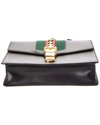 Gucci Gucci Black Calf Leather Sylvie Shoulder Bag (Authentic Pre-Loved)