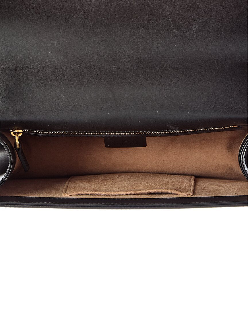 Gucci Gucci Black Calf Leather Sylvie Shoulder Bag (Authentic Pre-Loved)
