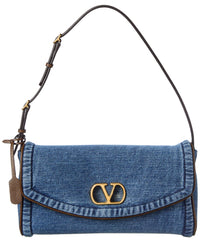 Valentino Valentino De Vain Small Denim Shoulder Bag