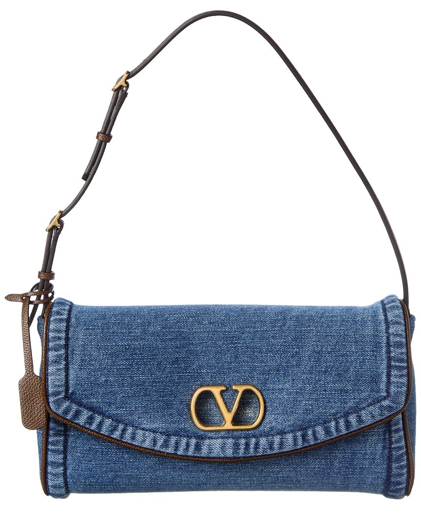 Valentino Valentino De Vain Small Denim Shoulder Bag