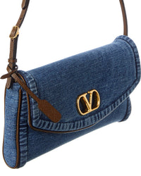 Valentino Valentino De Vain Small Denim Shoulder Bag