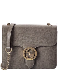 Gucci Gucci Grey Leather Interlocking Crossbody Small (Authentic Pre-Loved)