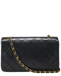 Chanel Chanel Black Lambskin Leather Full Flap Small (Authentic Pre-Loved)