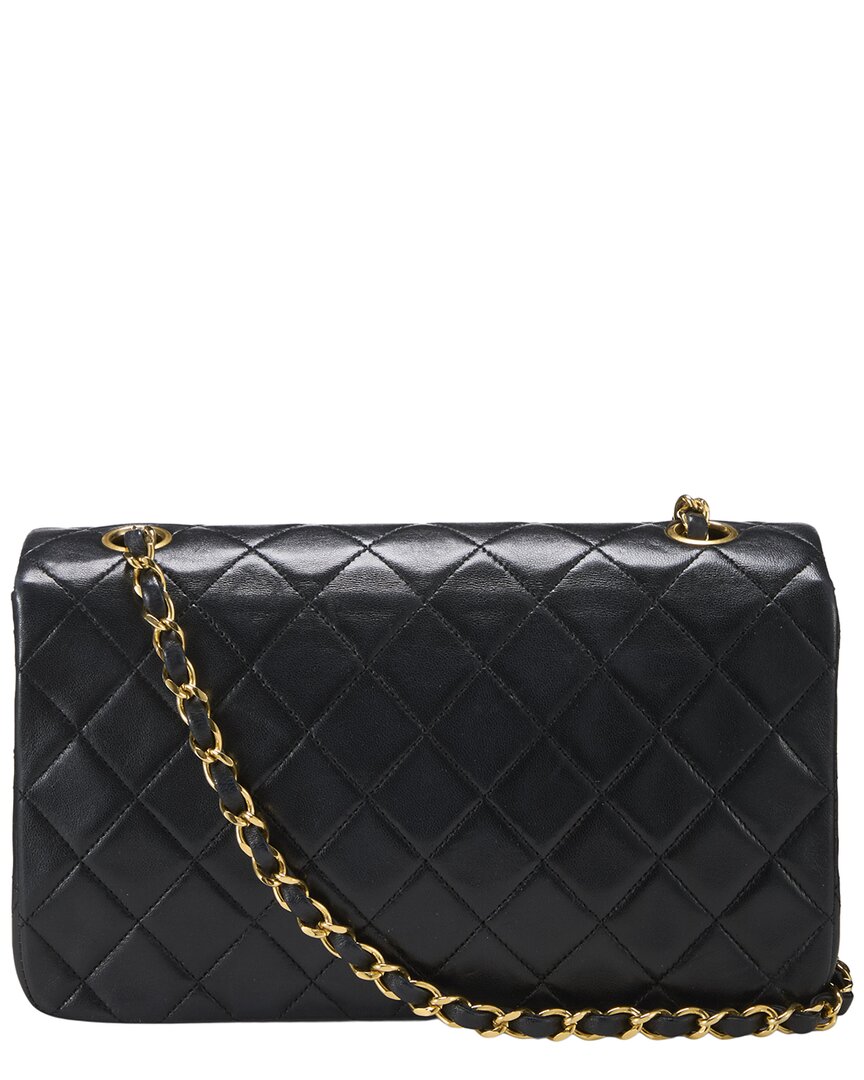 Chanel Chanel Black Lambskin Leather Full Flap Small (Authentic Pre-Loved)