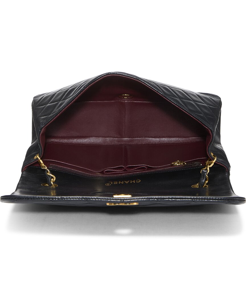 Chanel Chanel Black Lambskin Leather Full Flap Small (Authentic Pre-Loved)