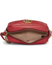 Gucci Gucci Red Leather Gg Marmont Crossbody Mini (Authentic Pre-Loved)