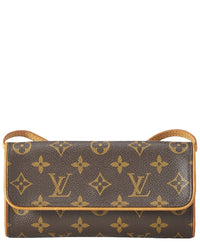 Louis Vuitton Louis Vuitton Brown Monogram Canvas Pochette Twin Pm (Authentic Pre-Loved)