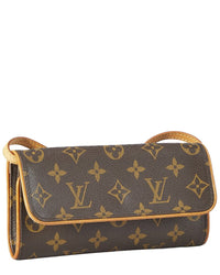 Louis Vuitton Louis Vuitton Brown Monogram Canvas Pochette Twin Pm (Authentic Pre-Loved)