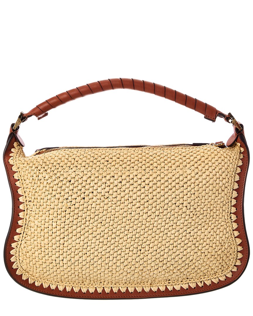Chloé Chloé Marcie Small Leather-Trim Shoulder Bag