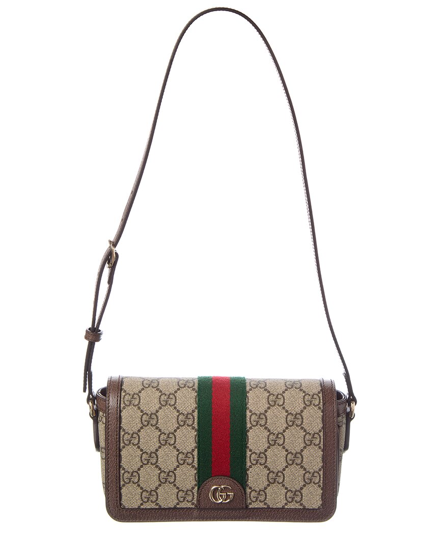 Gucci Gucci Ophidia Mini Gg Supreme Canvas & Leather Shoulder Bag
