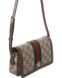 Gucci Gucci Ophidia Mini Gg Supreme Canvas & Leather Shoulder Bag