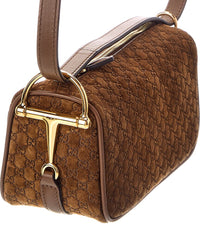 Gucci Gucci Horsebit Mini Suede & Leather Shoulder Bag