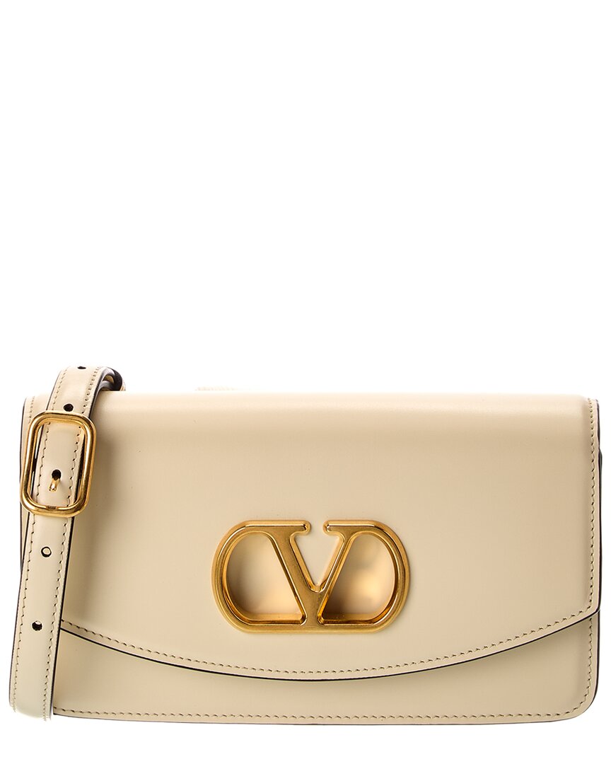 Valentino Valentino Vlogo Leather Shoulder Bag