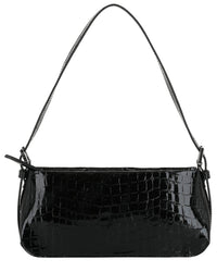By Far Dulce Croc-Embossed Leather Shoulder Bag
