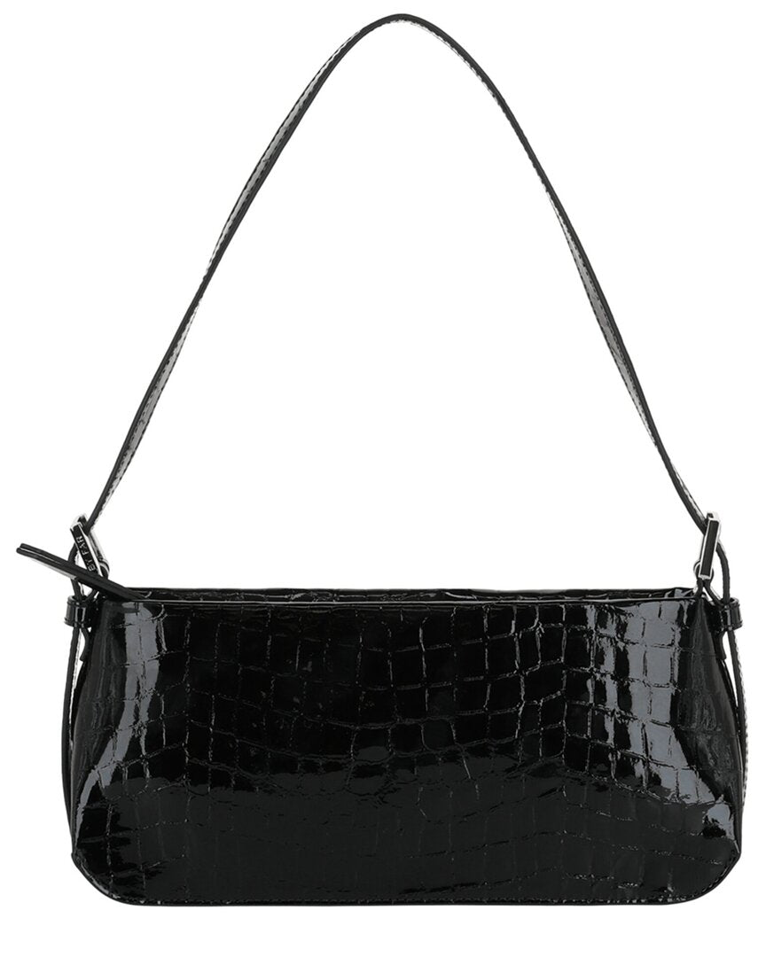 By Far Dulce Croc-Embossed Leather Shoulder Bag