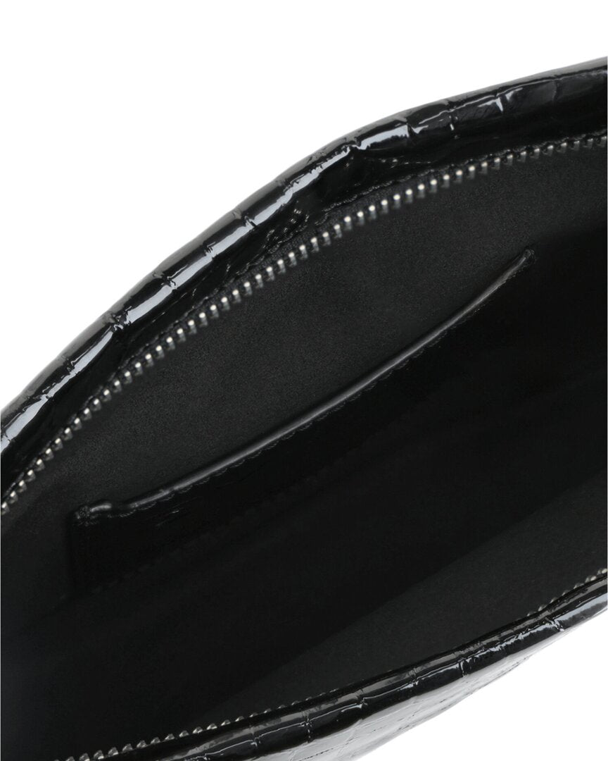 By Far Dulce Croc-Embossed Leather Shoulder Bag