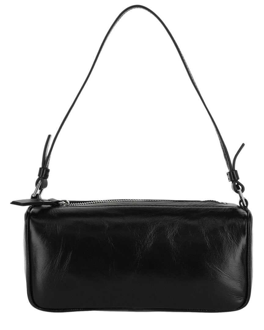 By Far Eva Creased Leather Shoulder Bag