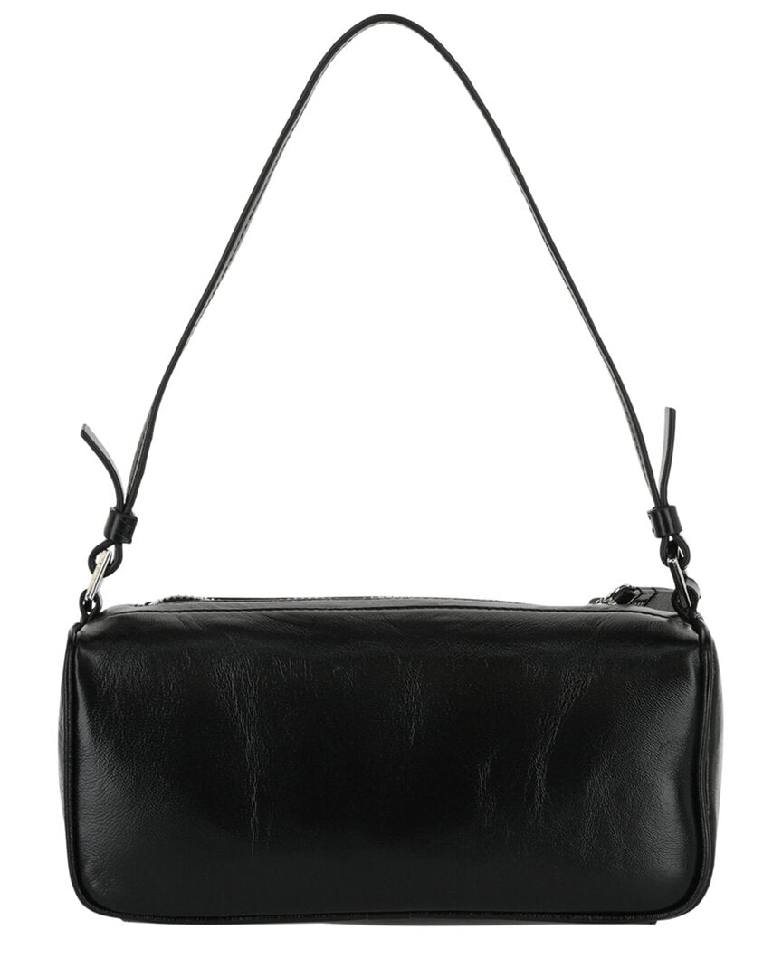 By Far Eva Creased Leather Shoulder Bag