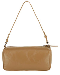 By Far Eva Creased Leather Shoulder Bag