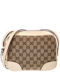 Gucci Gucci Beige Ebony Avoire Monogram Dollar Calfskin Leather Mini Bree Messenger