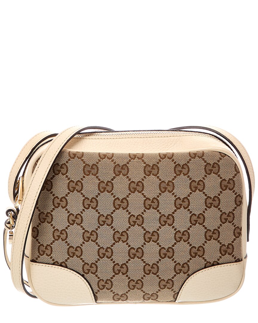 Gucci Gucci Beige Ebony Avoire Monogram Dollar Calfskin Leather Mini Bree Messenger