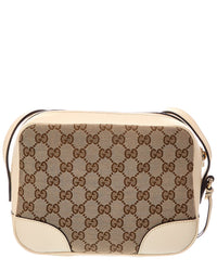 Gucci Gucci Beige Ebony Avoire Monogram Dollar Calfskin Leather Mini Bree Messenger