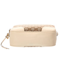 Gucci Gucci Beige Ebony Avoire Monogram Dollar Calfskin Leather Mini Bree Messenger