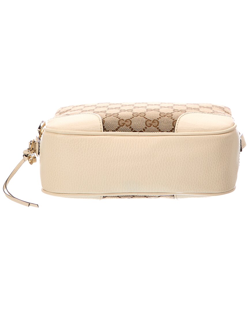Gucci Gucci Beige Ebony Avoire Monogram Dollar Calfskin Leather Mini Bree Messenger