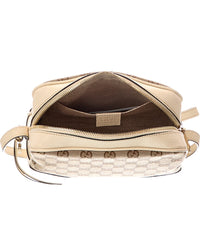 Gucci Gucci Beige Ebony Avoire Monogram Dollar Calfskin Leather Mini Bree Messenger