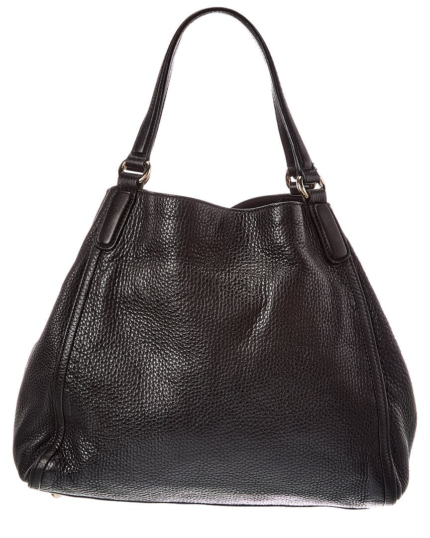 Gucci Gucci Black Pebbled Calfskin Leather Medium Soho Shoulder Bag (Authentic