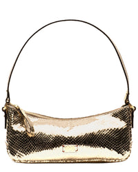 Frances Valentine Frances Valentine Mia Metallic Snake-Embossed Leather Shoulder Bag