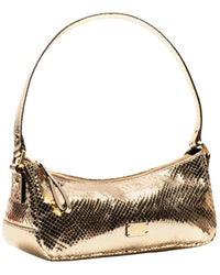 Frances Valentine Frances Valentine Mia Metallic Snake-Embossed Leather Shoulder Bag